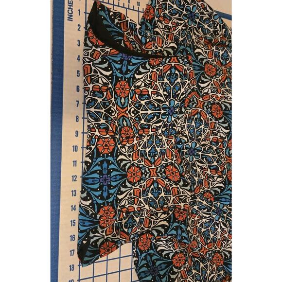 Forever 21 Summer Dress Sleeveless MED Multicolor Lined TEAL RED AZTEC TRIBAL - Picture 7 of 8